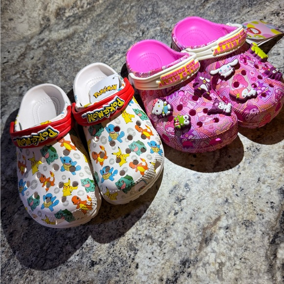 Colorful Cartoon Kids Clogs 2 Pairs of Crocs size C13 - Picture 2 of 2